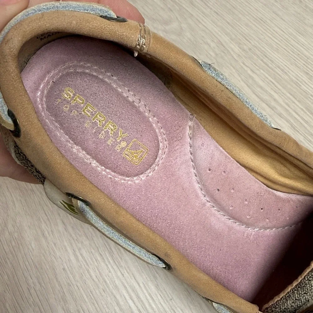 Wedge Boat Shoes Sperry Top-Sider Womens 6.5M Tan Leather Heels 9837550